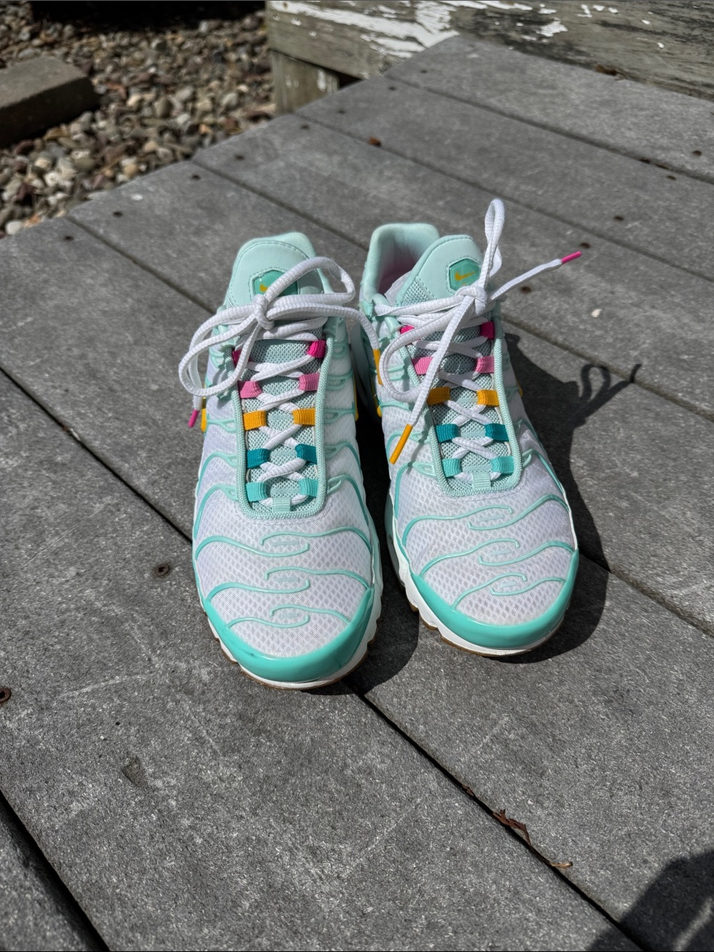 Nike Women's Air Max Plus Teal Twist-Turquoise and White Sneakers